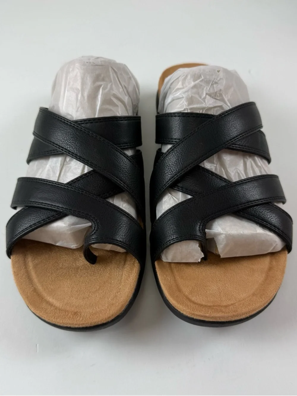 Easy Spirit Westly Strappy Slip-On Sandals Womens 10M Black Smooth NWT